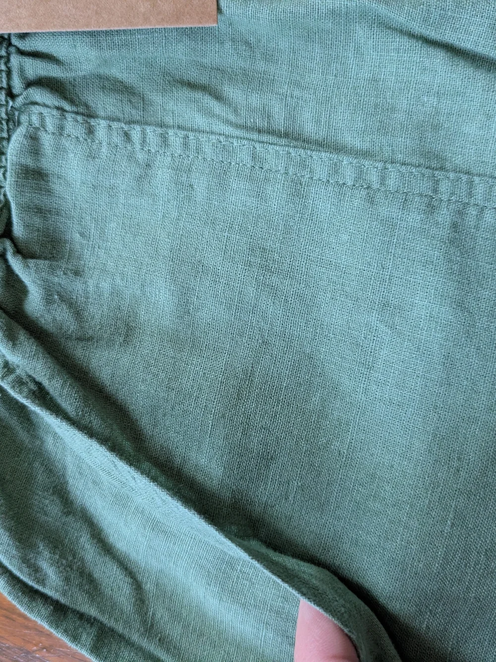Mini Boden Sage Green Cotton Linen Pull On Pants Size 7-8